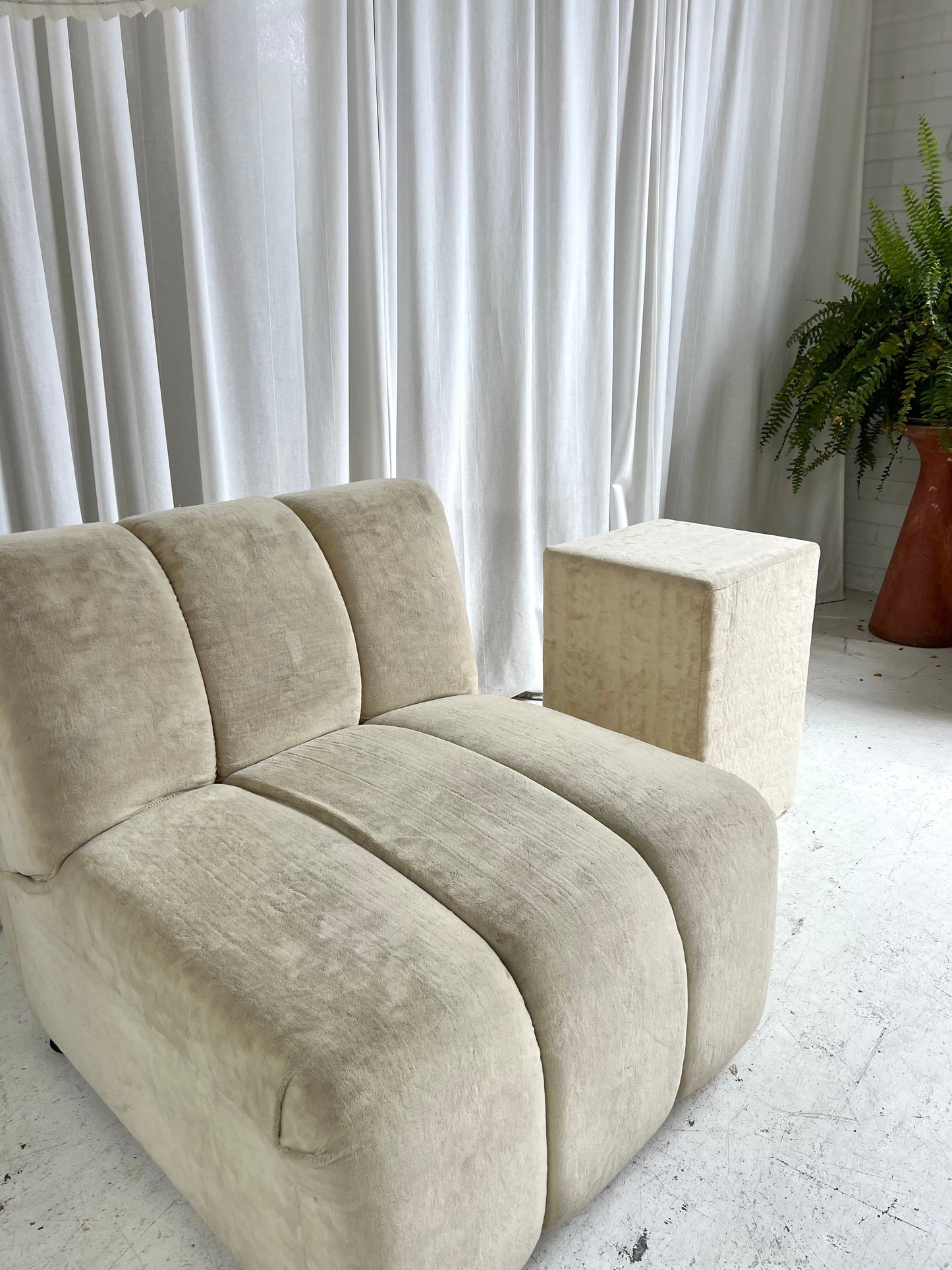 - Soft Cream Curved Modular Sofa Set