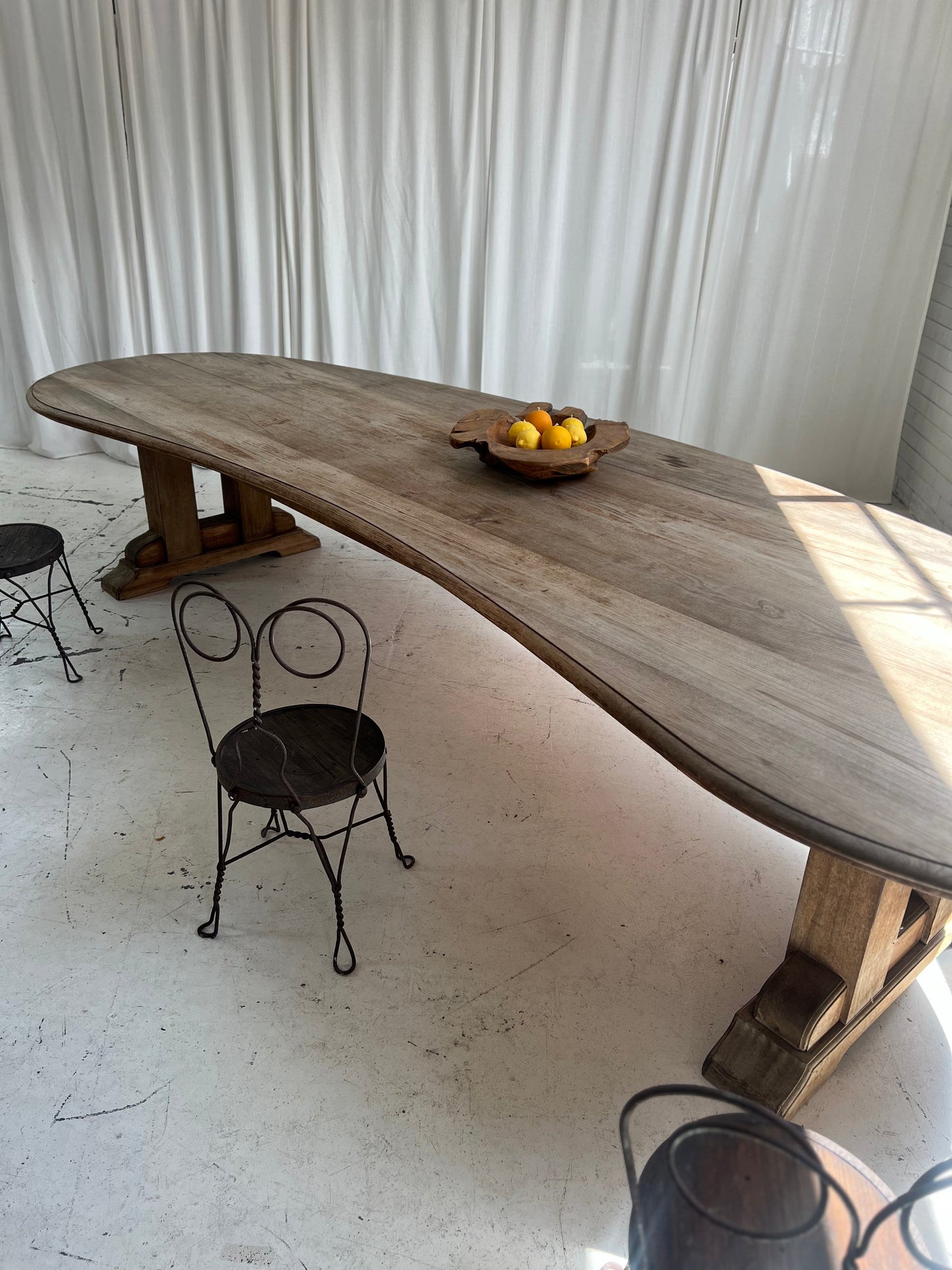 Custom Large Wooden Curved Table