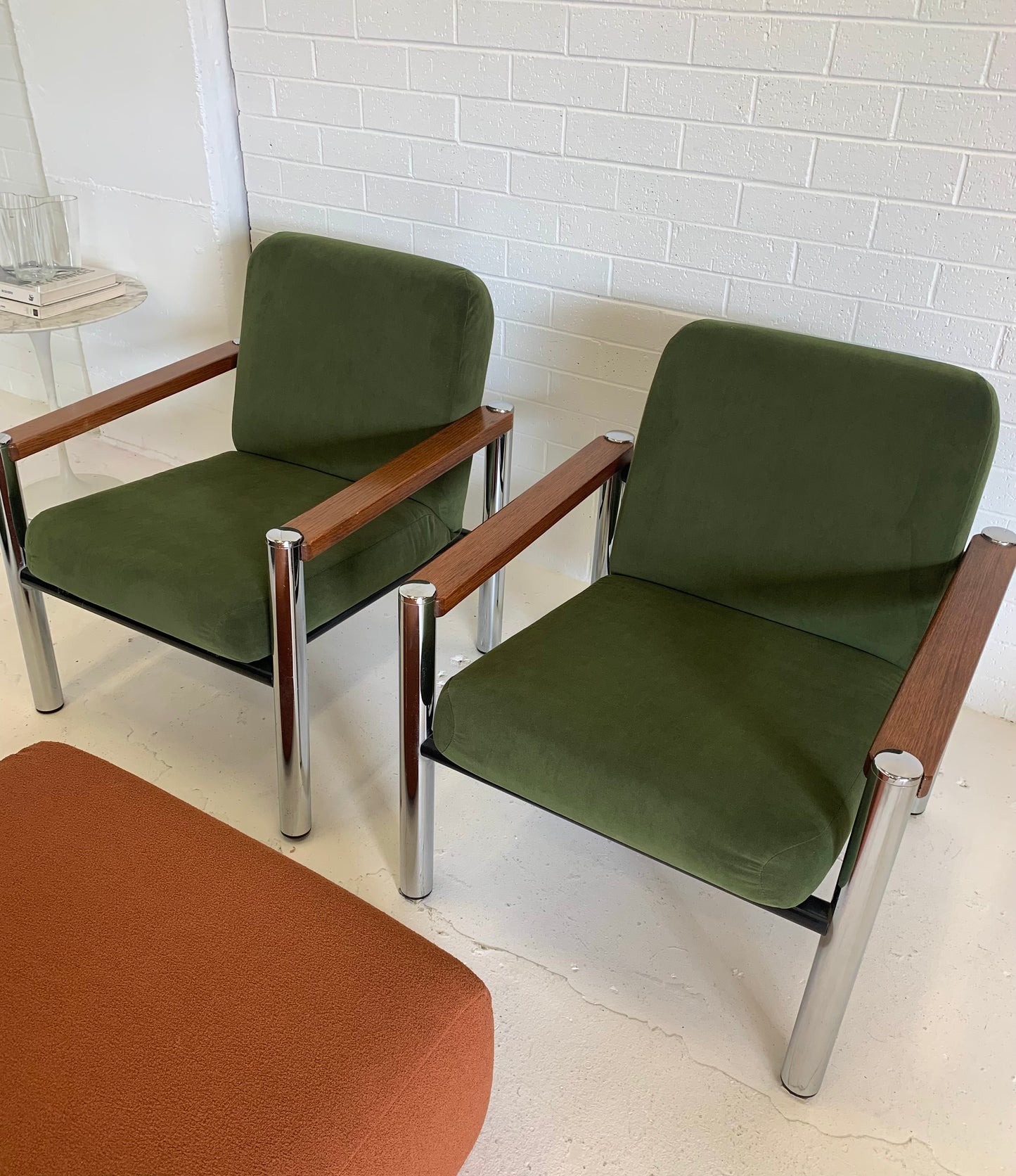 Vintage Teak and Chrome Sebel Armchairs