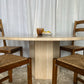 Large Vintage Circular 6-8 Seater Travertine Dining Table