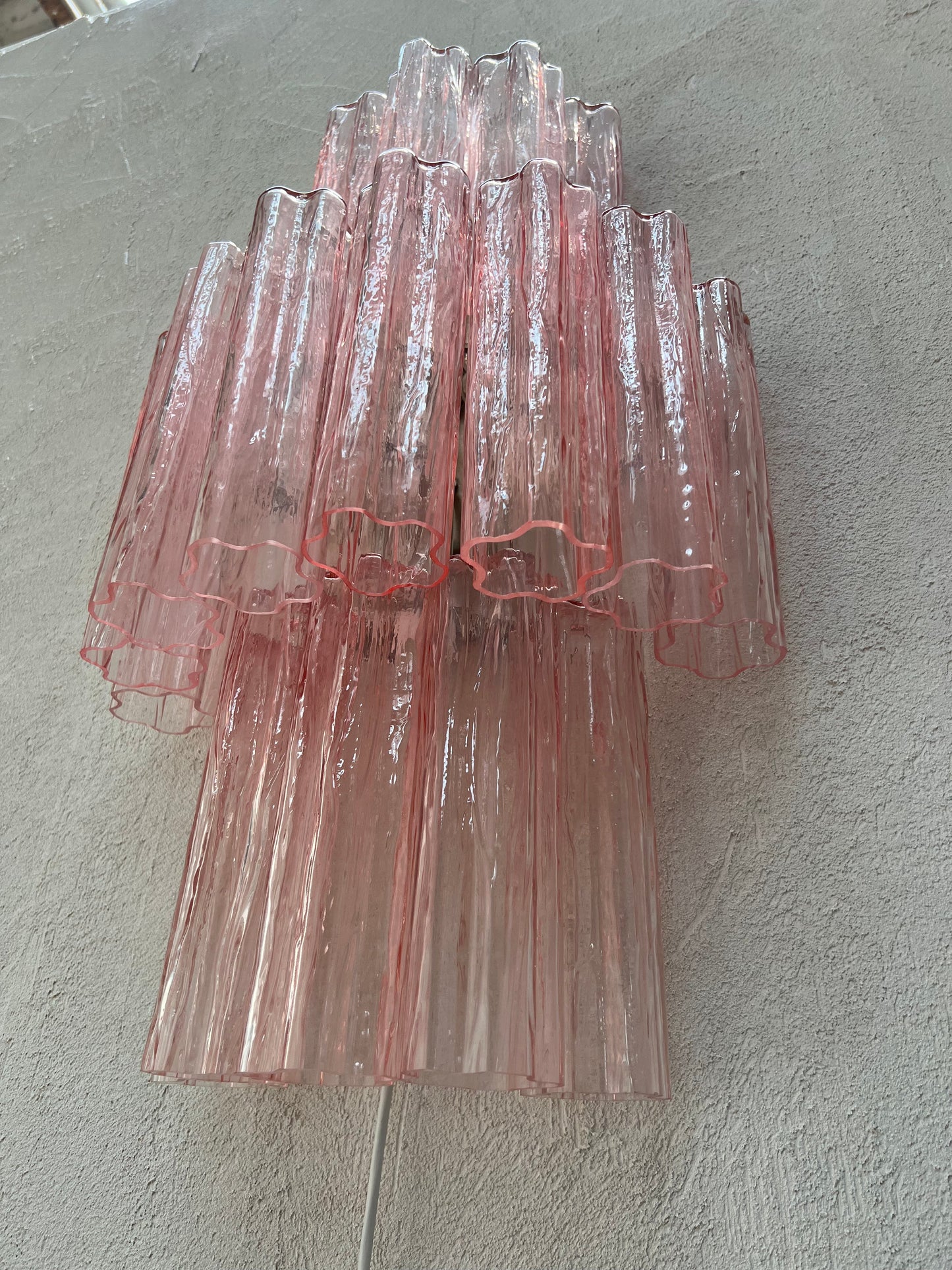 Murano Sconce - Venini TRONCHI PINK - One Available