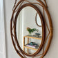 Vintage Italian Bamboo Mirror by Bonacina