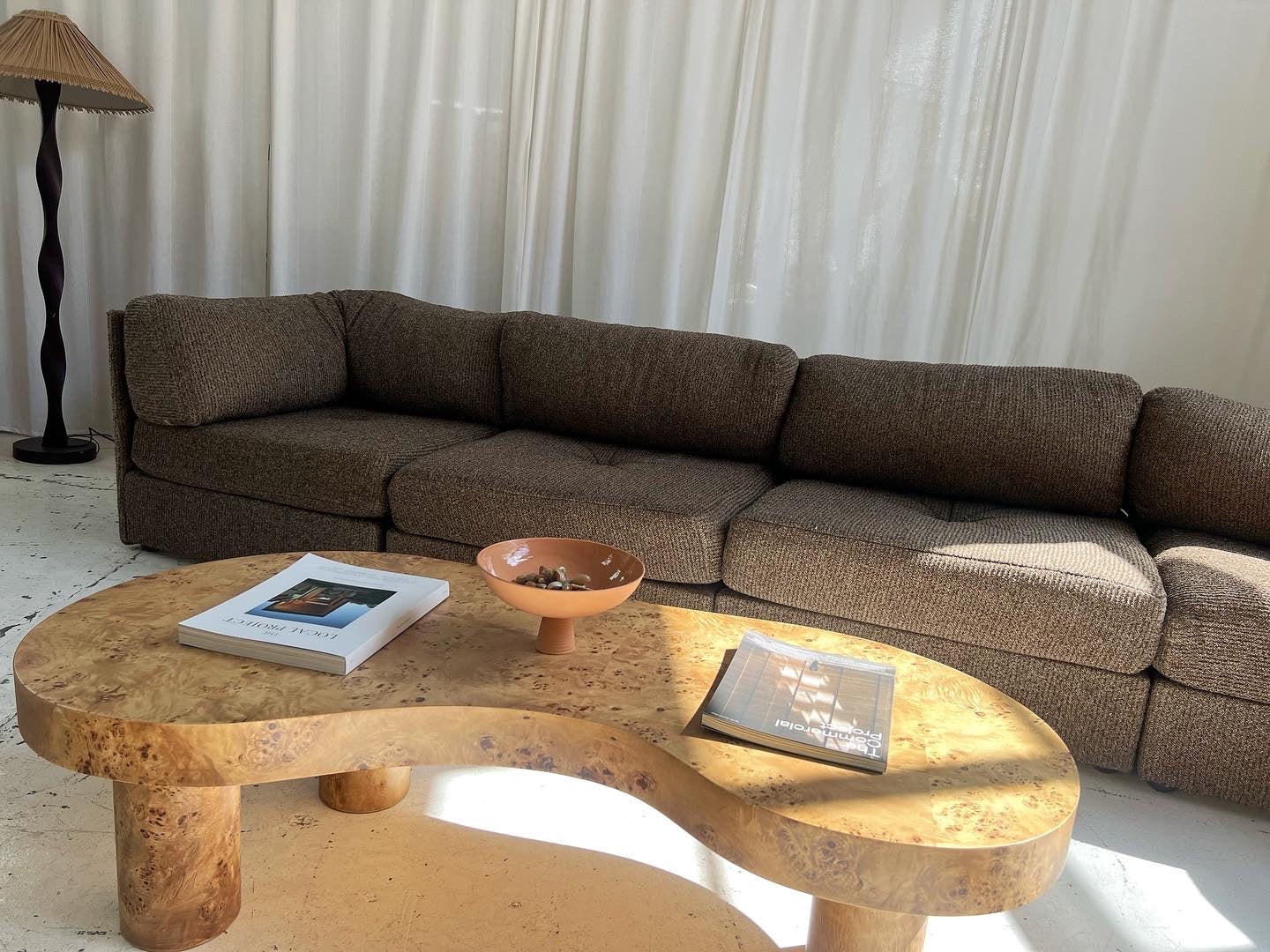 - Vintage Brown Tweed Playpen Modular Sofa