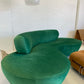 Stunning Green Curved Velvet Sofa
