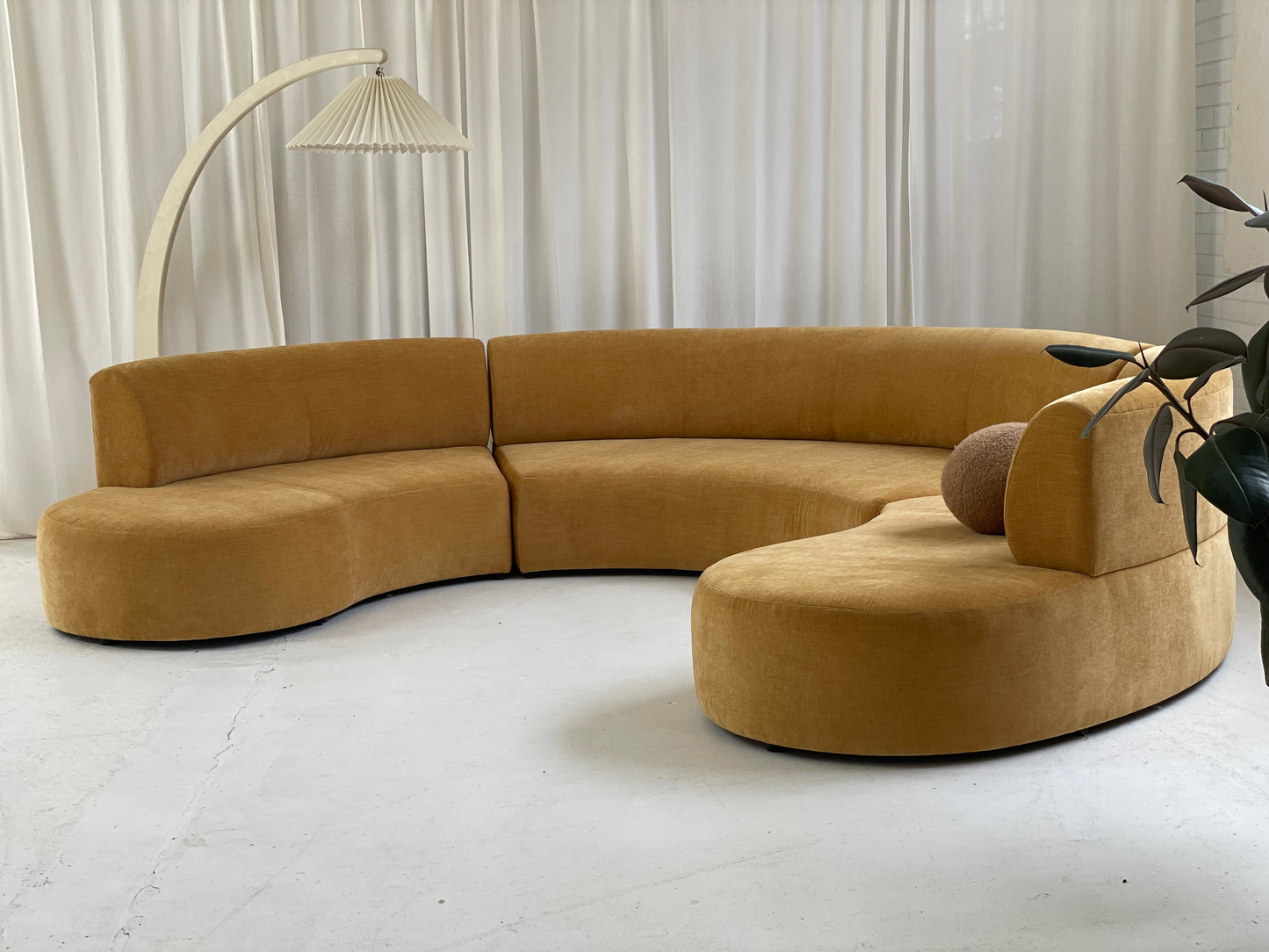 Bespoke Mustard Curvy Modular Sofa