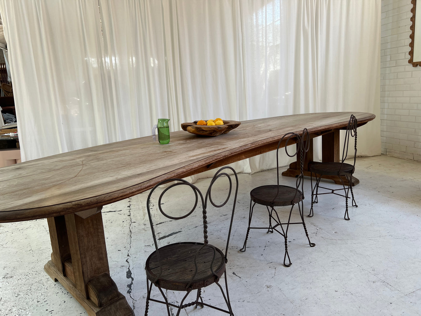 Custom Large Wooden Curved Table