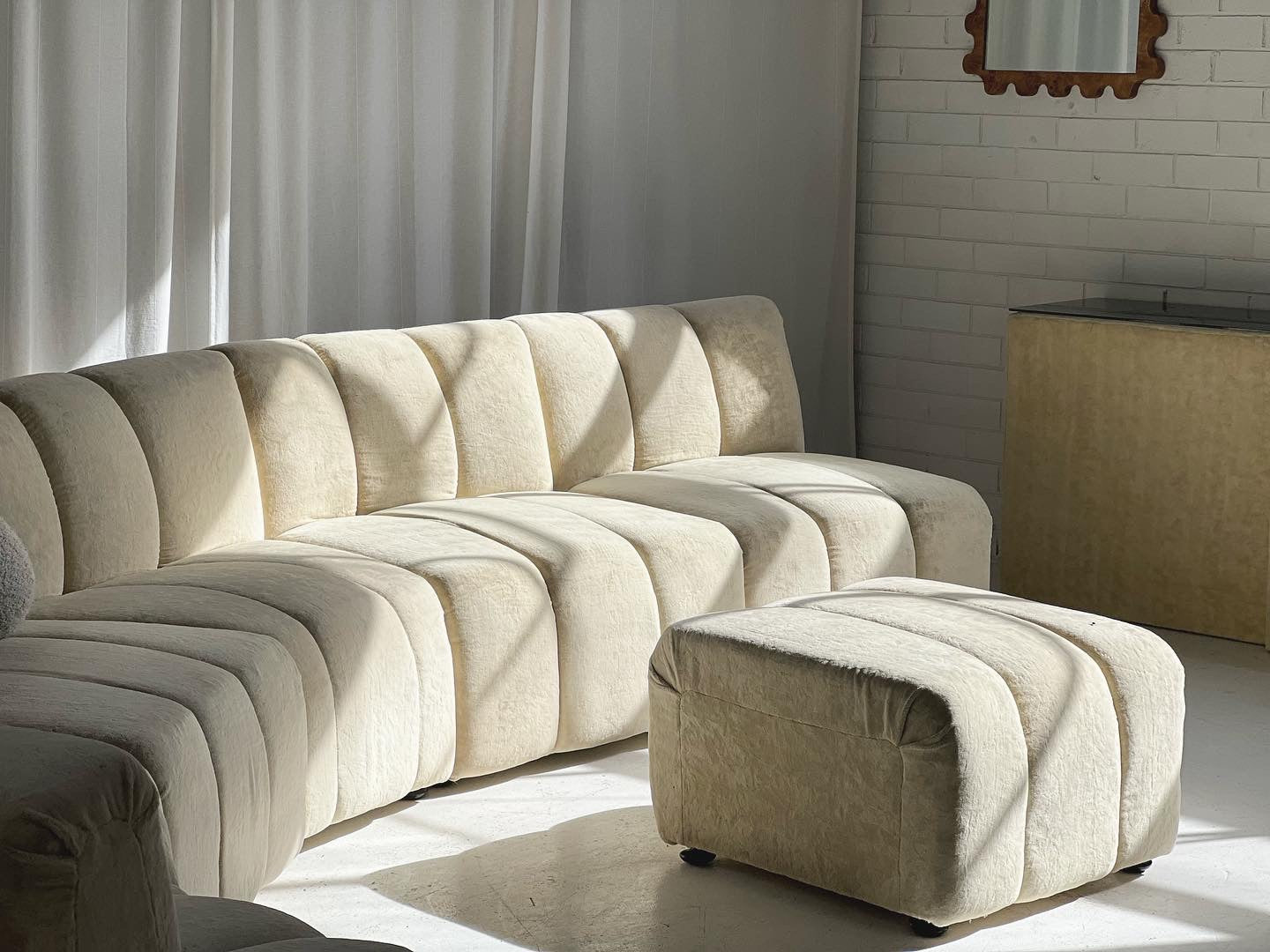 - Soft Cream Curved Modular Sofa Set