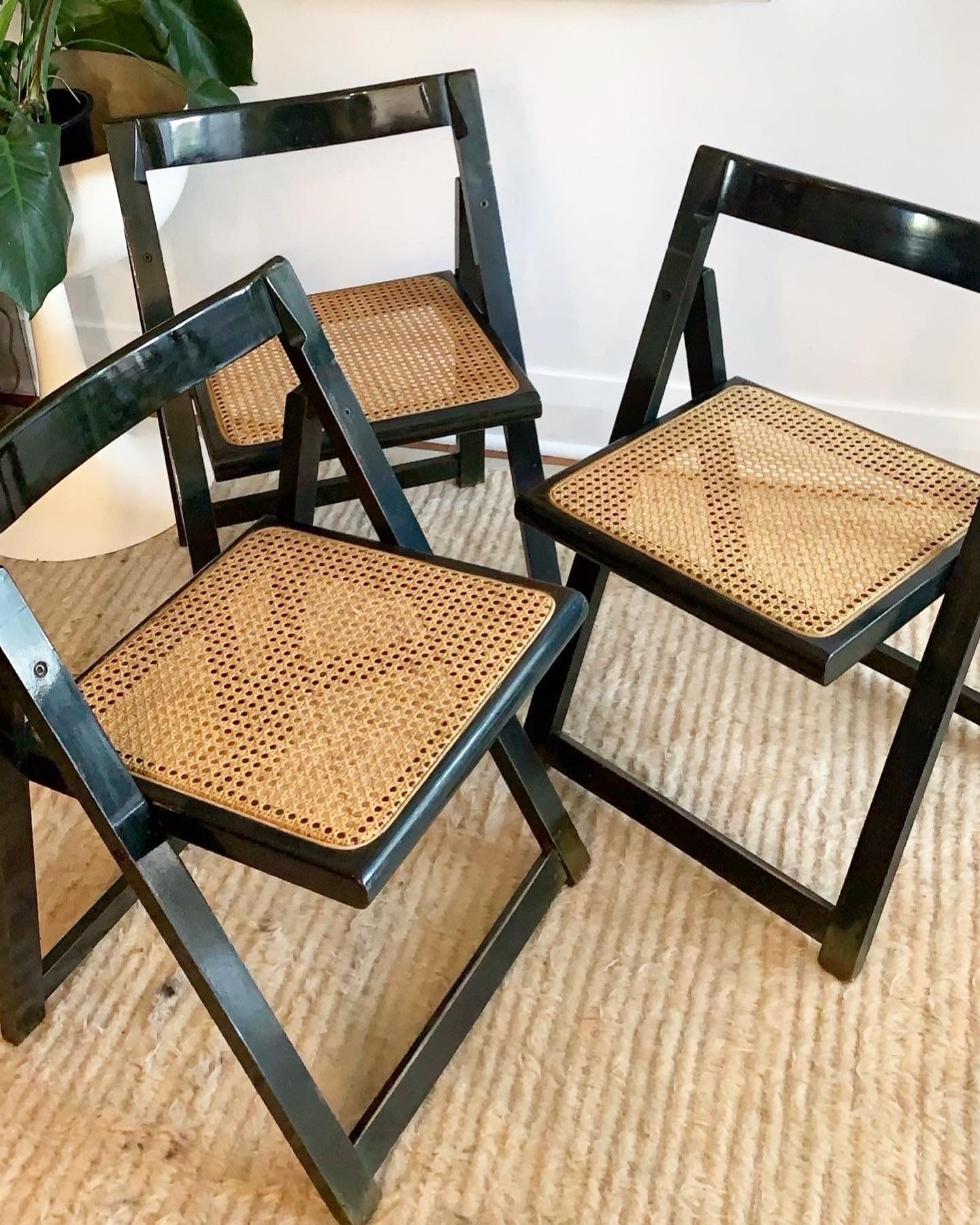 Original 1960’s Aldo Jacober and Pierangela d’Aniello “Trieste” Rattan Folding Chair