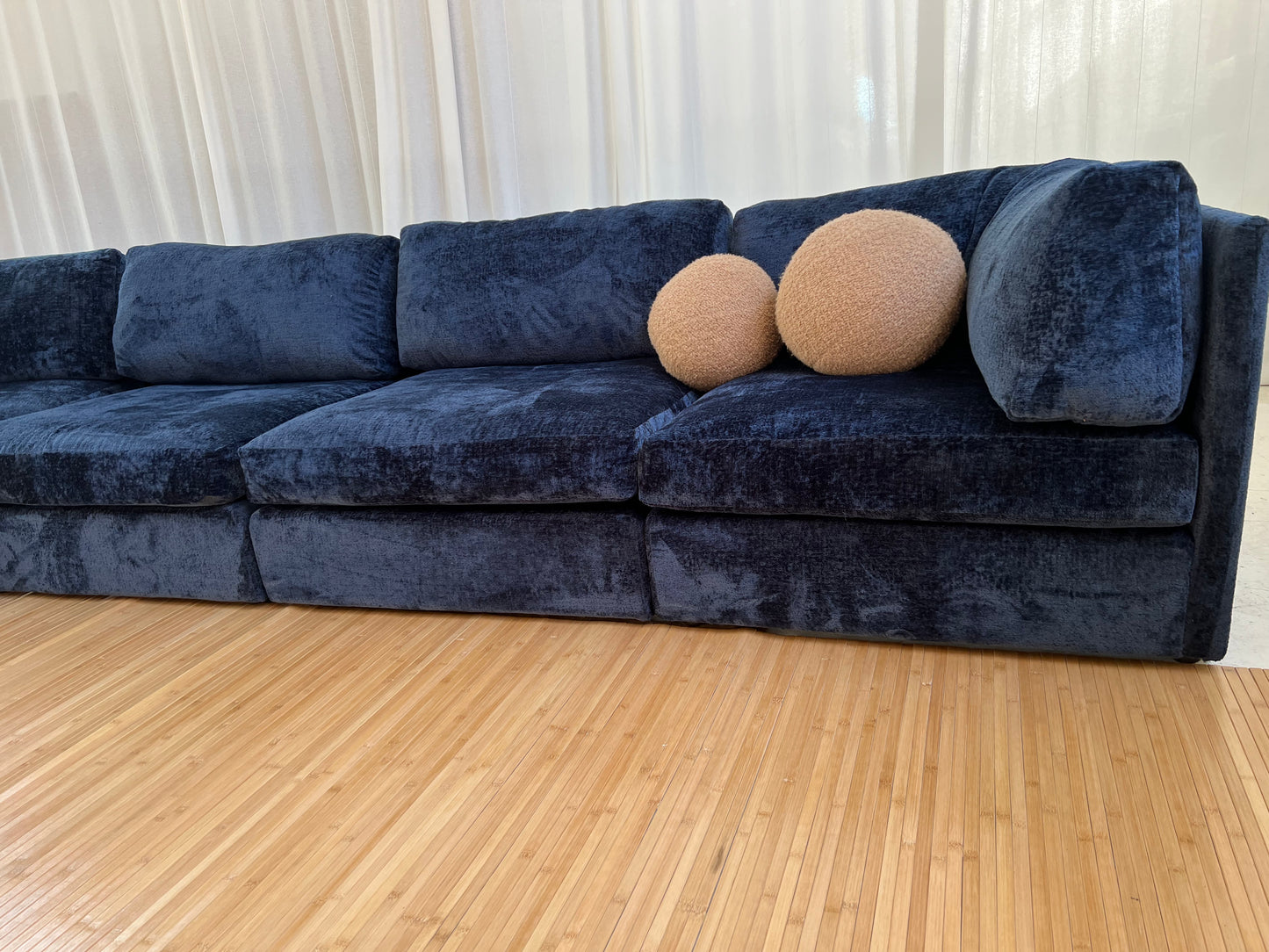 - Bespoke Curved Midnight Chenille Modular Sofa