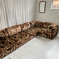 - Vintage Geometric Velvet Modular Sofa