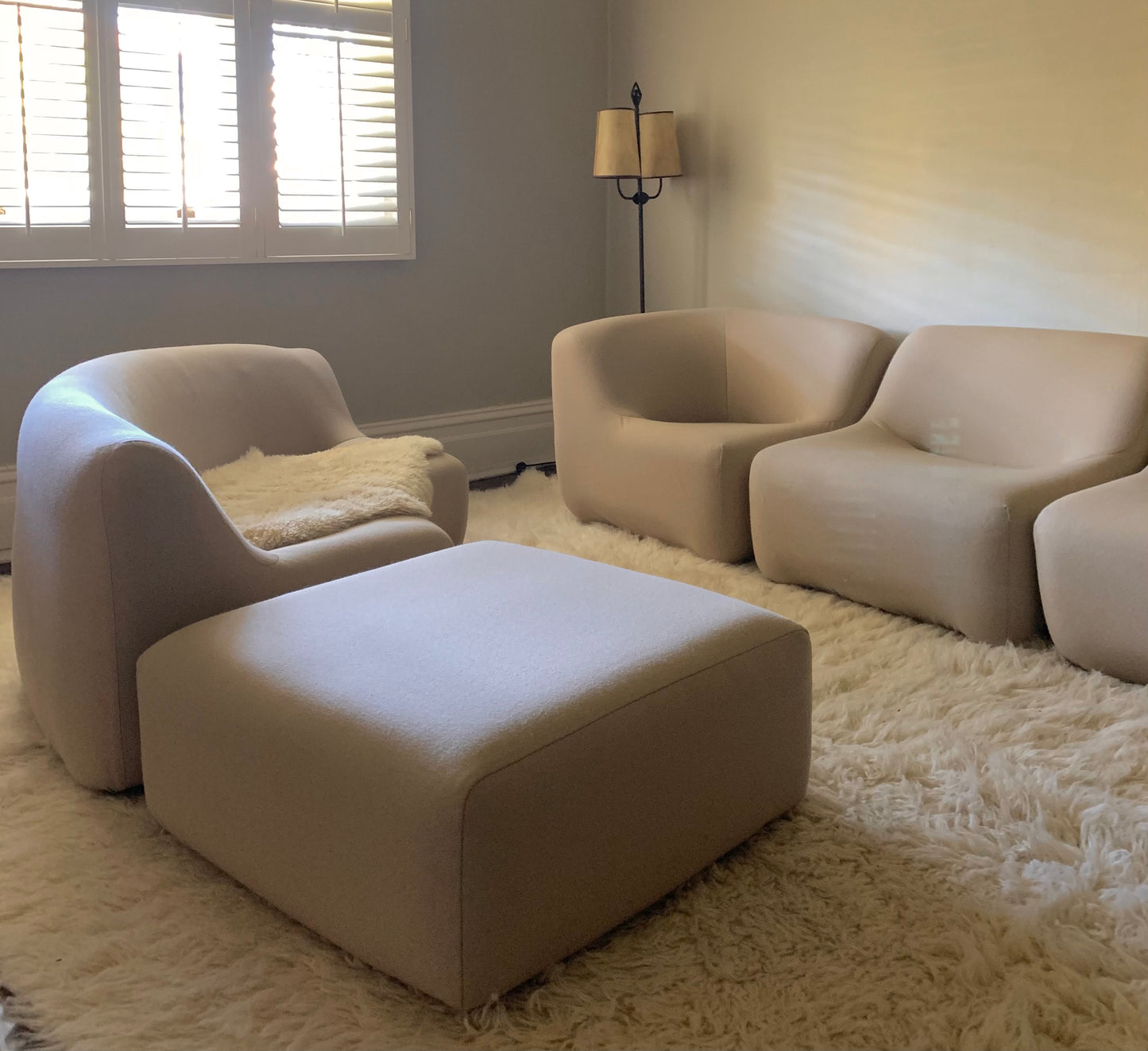 Featherston Numero VII Modular Sofa Reupholstered in Soft Wool