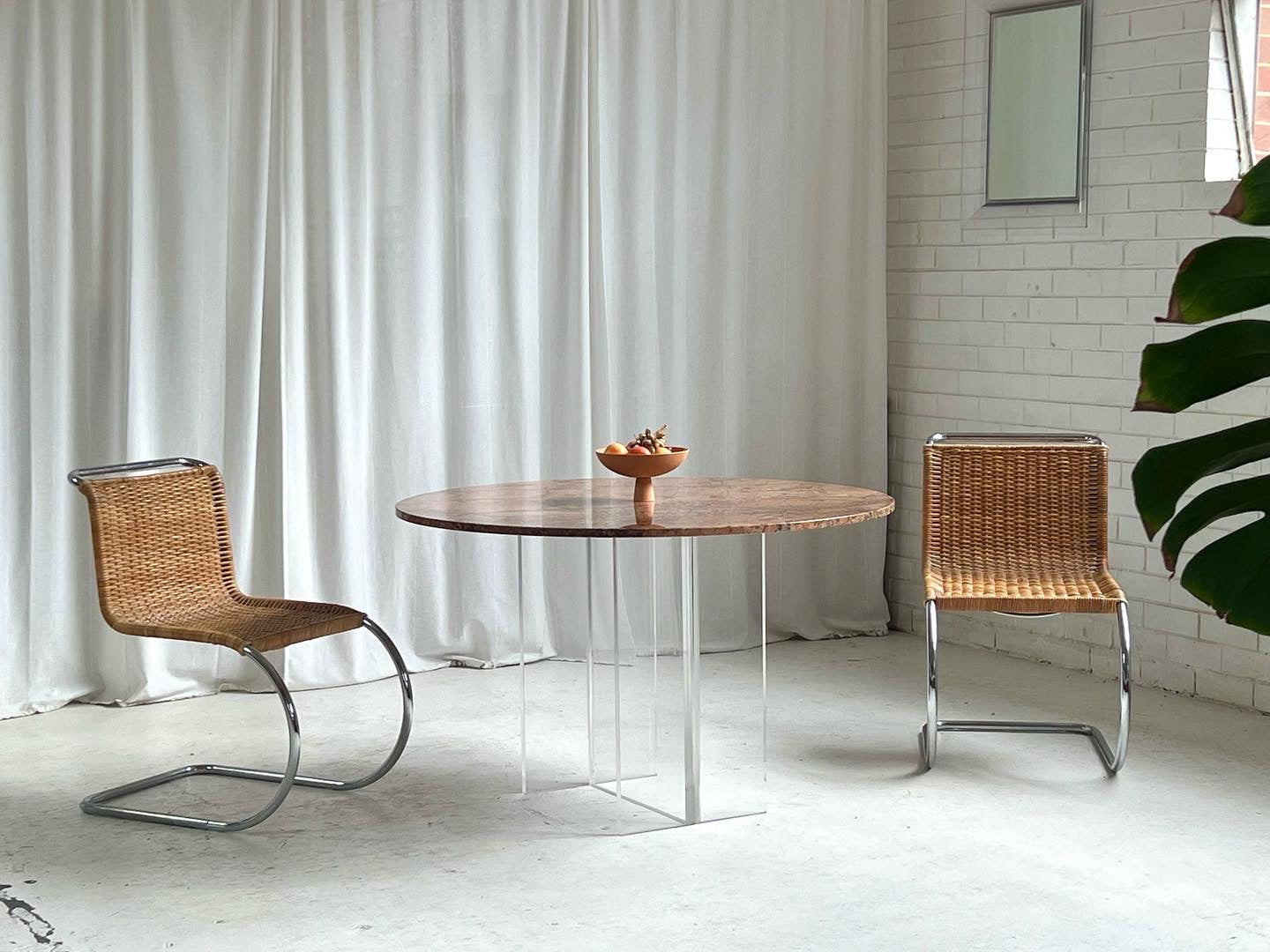 Custom Lucite Stone Table
