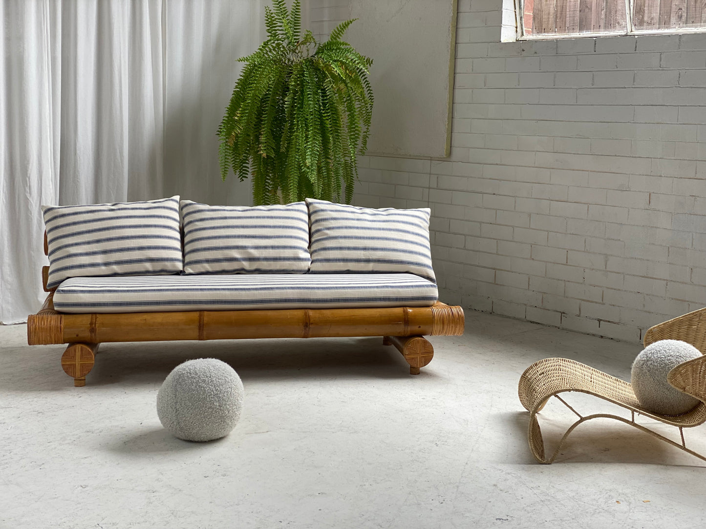 Vintage Bamboo Sofa Daybed