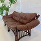 Vintage Cane and Leather Lounge