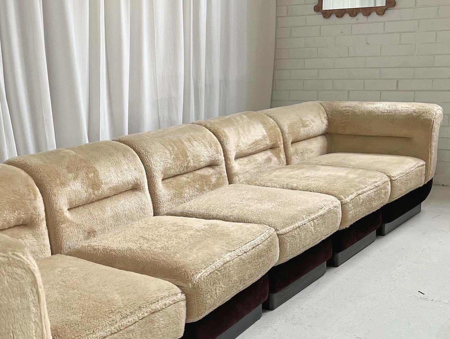 - Vintage VandeRoza Furry Five Piece Modular Sofa - One Set Available