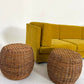- Vintage Italian Wicker Side Table / Stool - Two Available