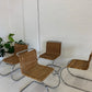 Vintage Cantilever Wicker and Chrome Dining Chairs
