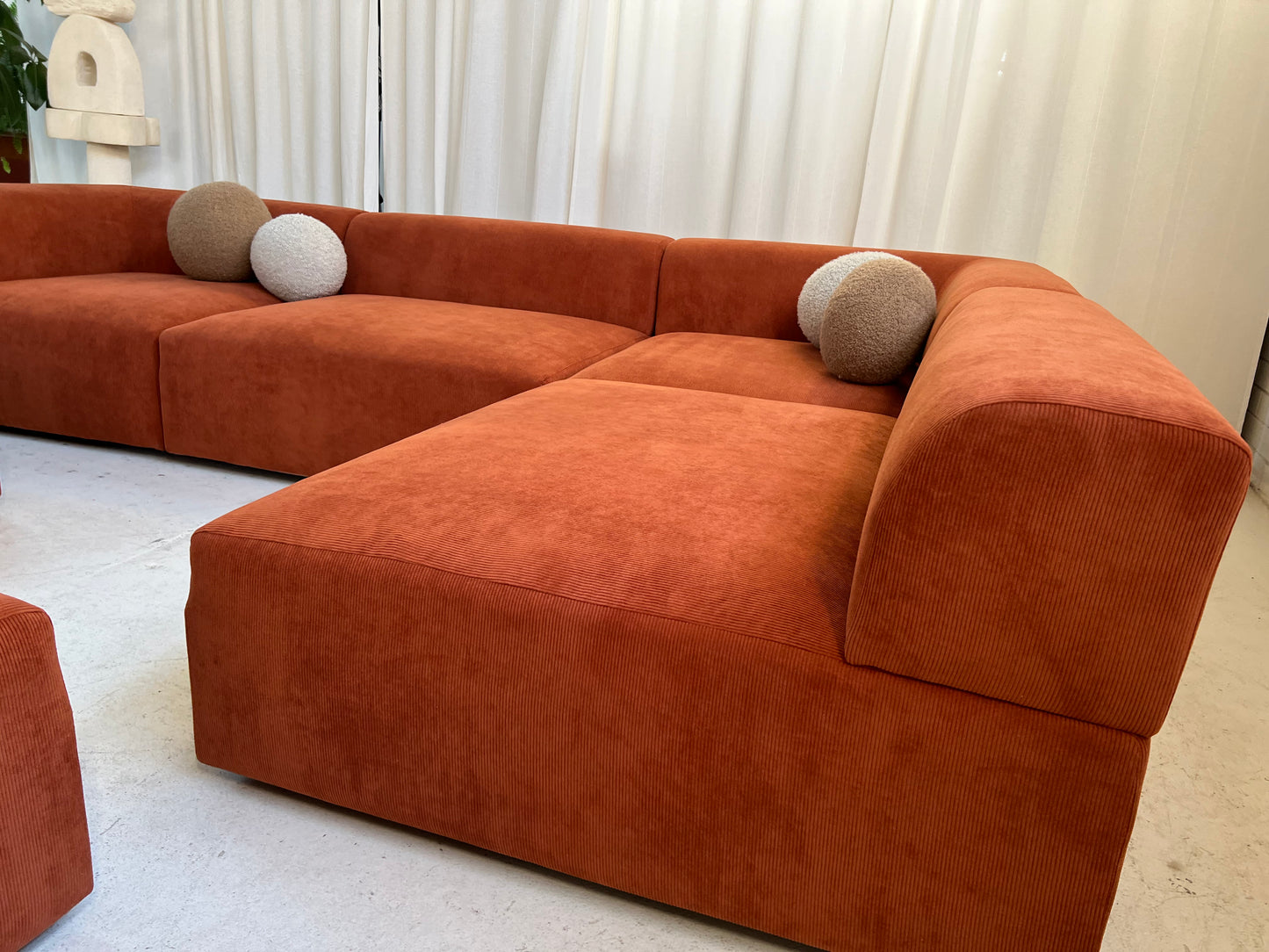 Bespoke Large Corduroy Modular Sofa Set