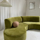 - Bespoke Olive Velvet Curved Modular Sofa