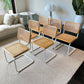 Set of 6 Marcel Breuer Cesca B32 Dining Chairs, Made in Italy