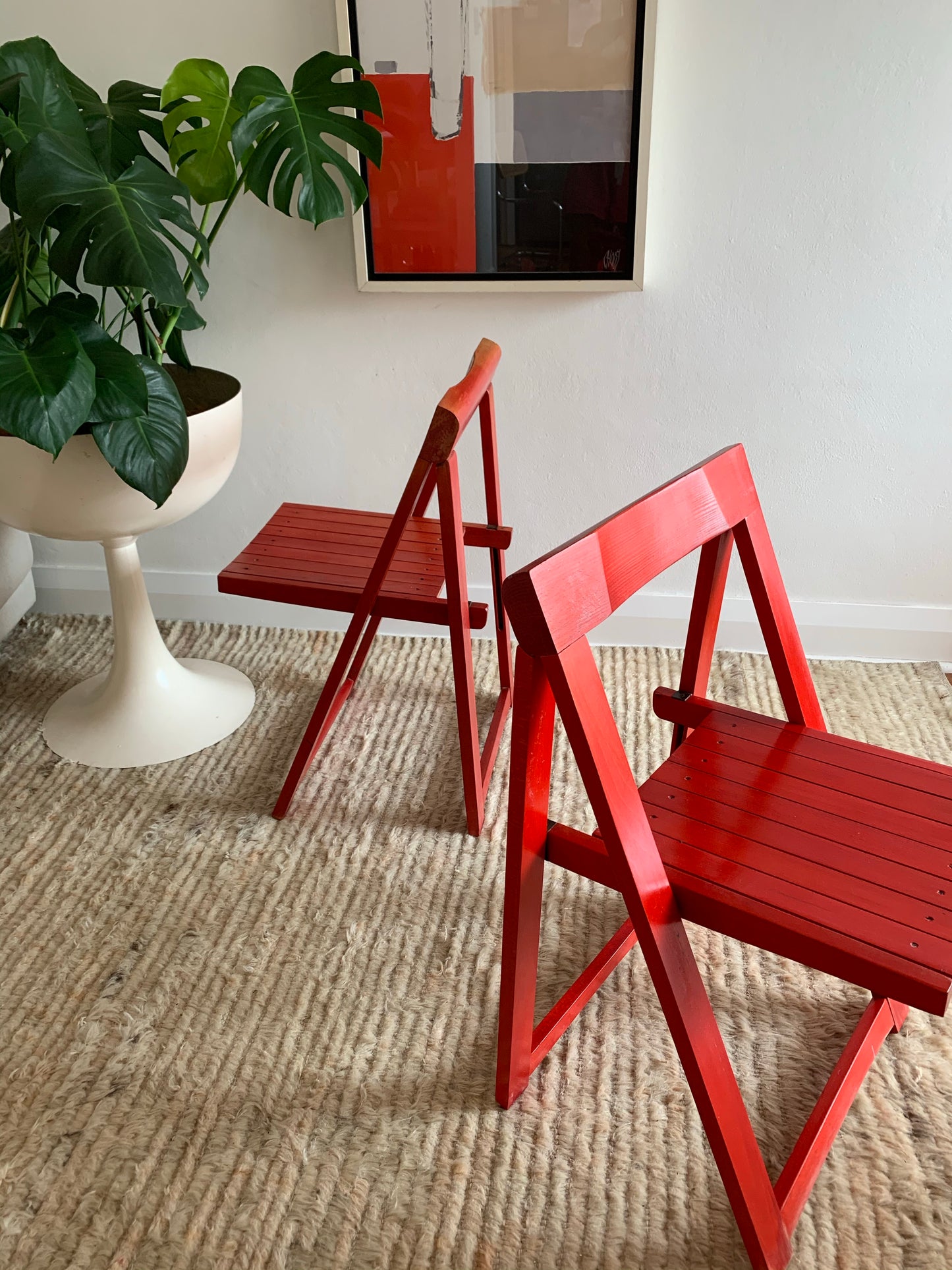 Original 1960’s Aldo Jacober and Pierangela d’Aniello “Trieste” Folding Chairs for Bazzani
