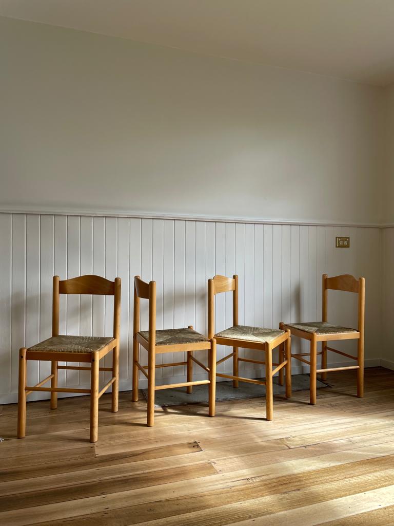 Vintage timber rush dining chairs