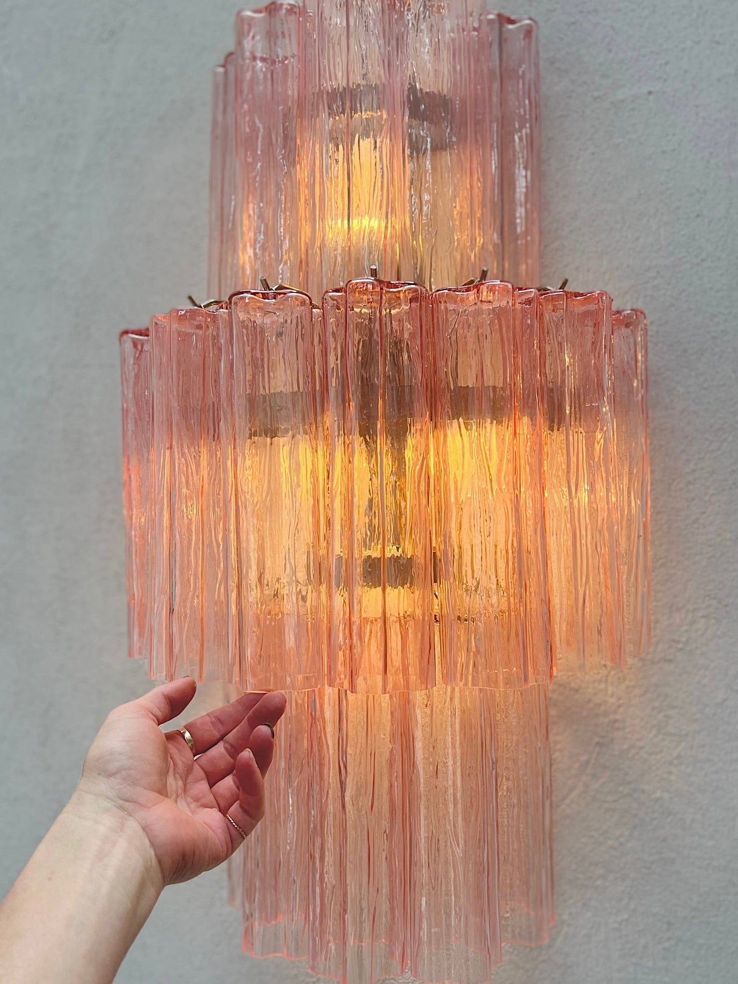 Murano Sconce - Venini TRONCHI PINK - oNE Available