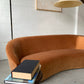 Bespoke Curved Sofa in Ginger Velvet
