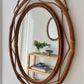 Vintage Italian Bamboo Mirror by Bonacina