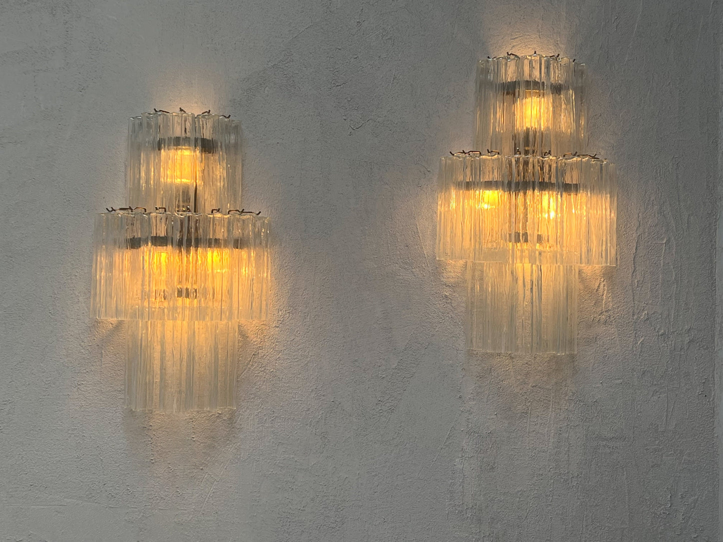 Murano Sconce - Venini TRONCHI CLEAR - One Available