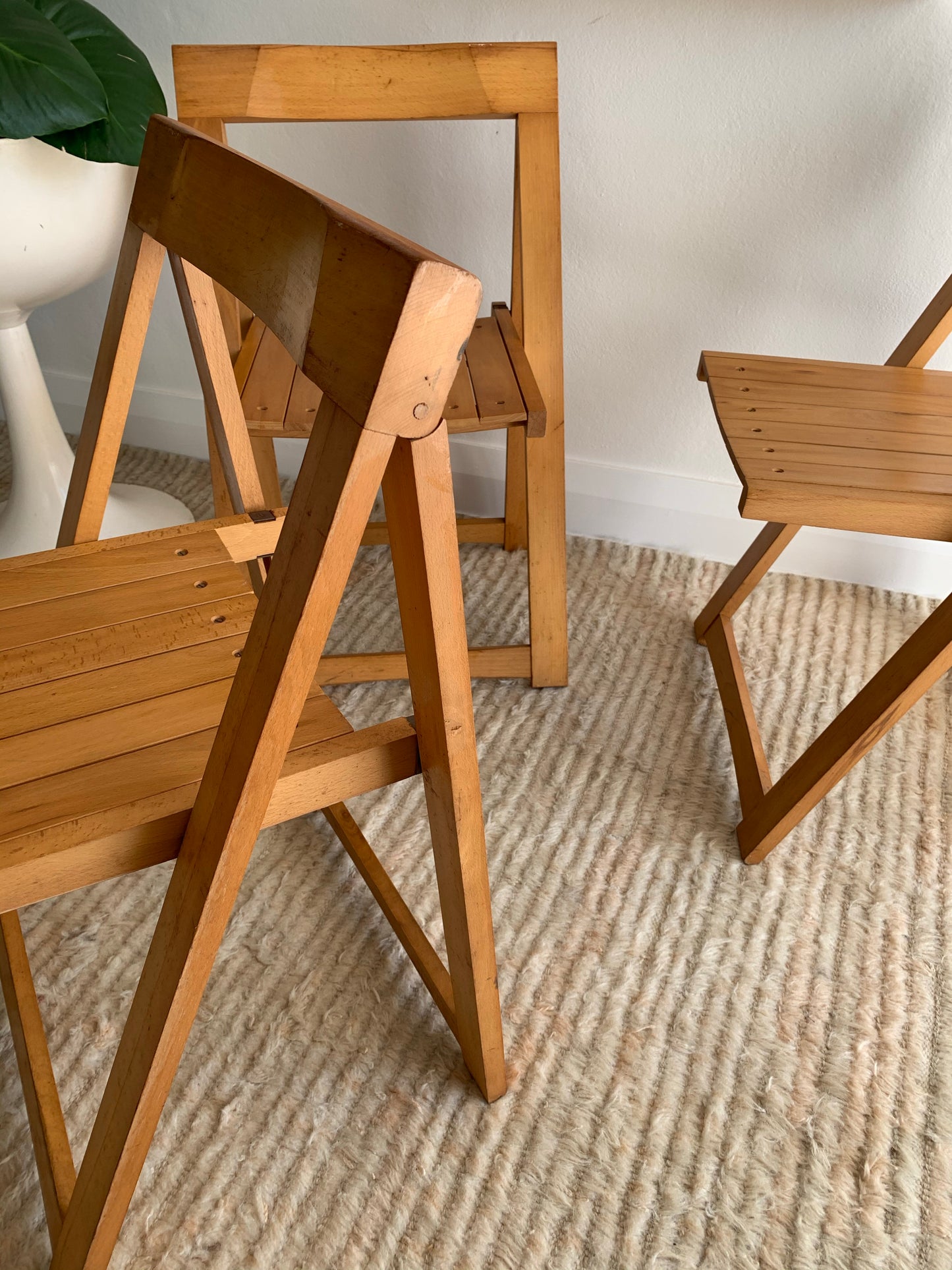 Original 1960’s Iconic Aldo Jacober and Pierangela d’Aniello “Trieste” Folding Chairs for Bazzani