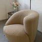Sculptural Wool Boucle Swivel Chair by Design Warehouse