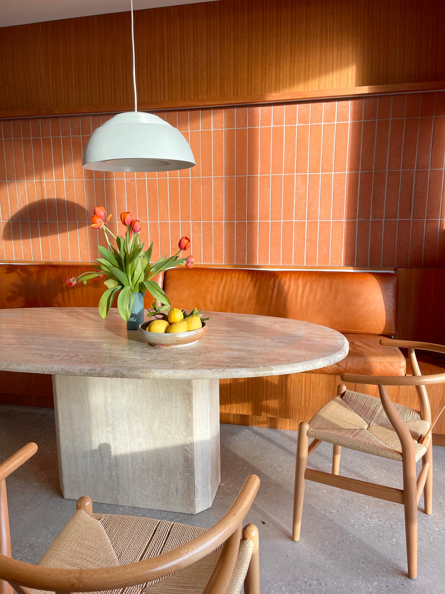 Italian Travertine Dining Table