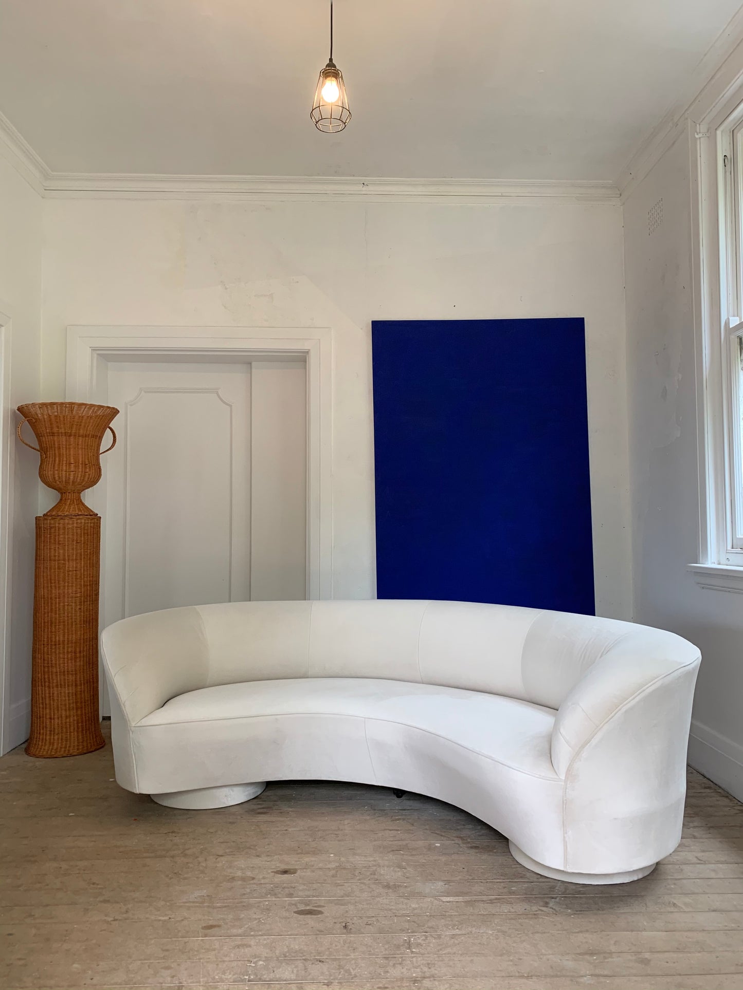 Stunning Velvet Curved Sofa