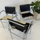 Tubular Chrome Chair with Cowhide Seat