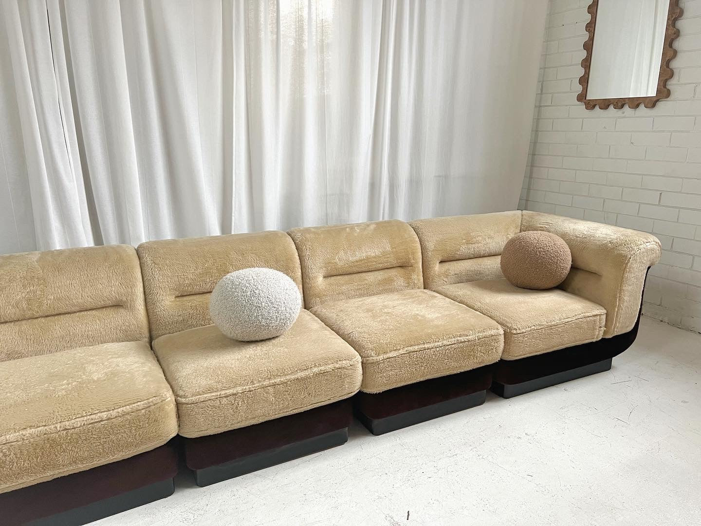 - Vintage VandeRoza Furry Five Piece Modular Sofa - One Set Available