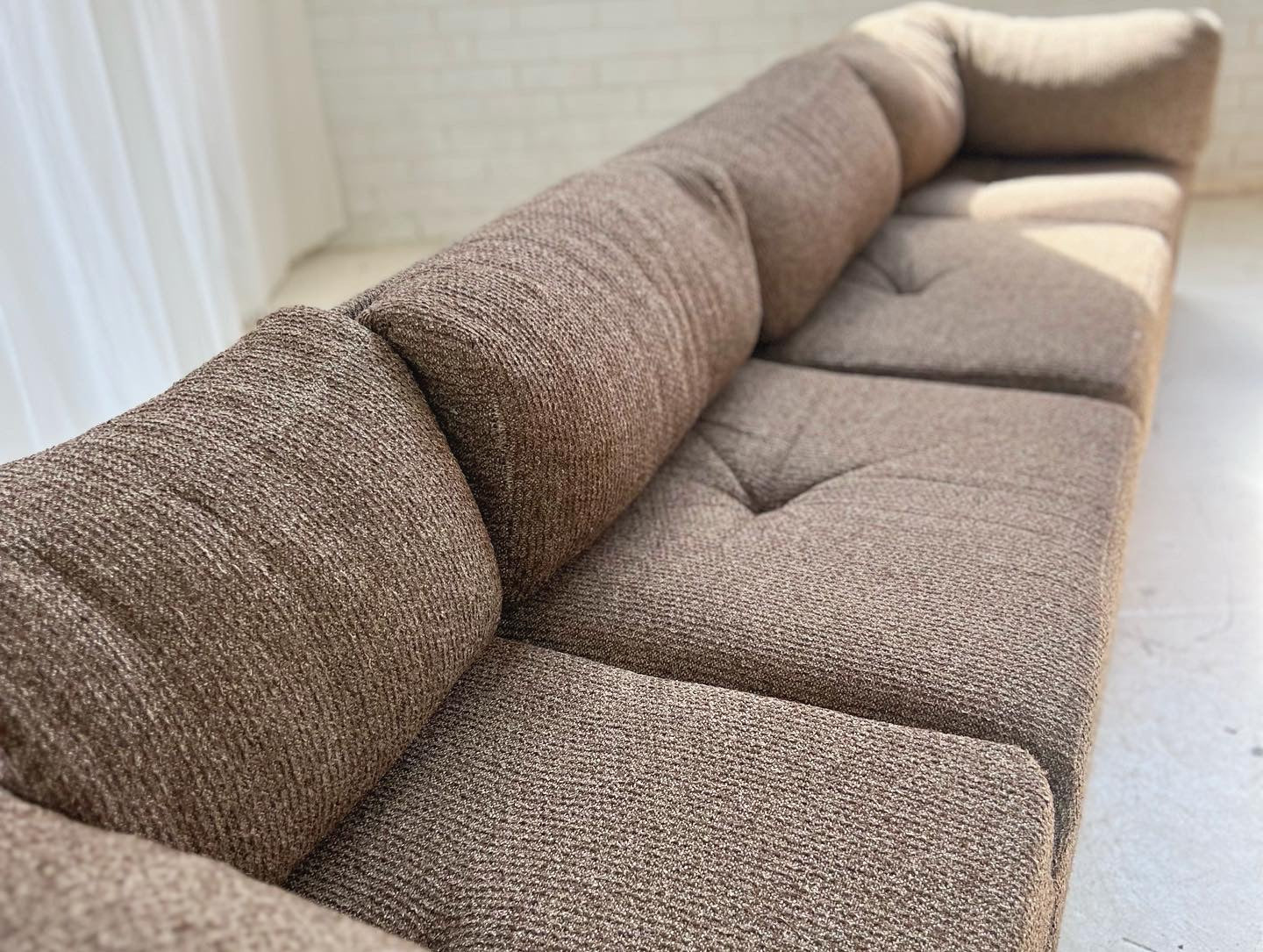 - Vintage Brown Tweed Playpen Modular Sofa