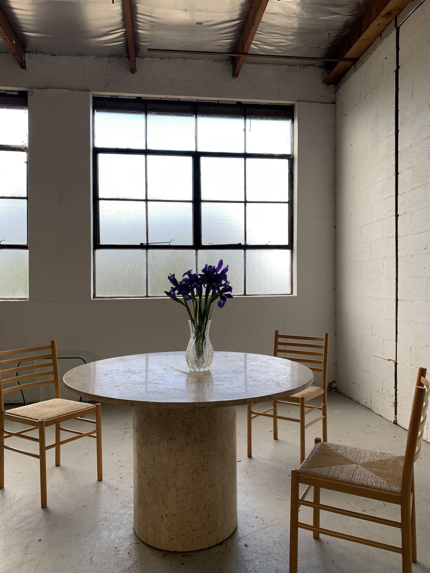 Set of Four Rush Dining Chairs