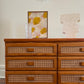 Solid Timber Sideboard / Drawers With Rattan Inserts