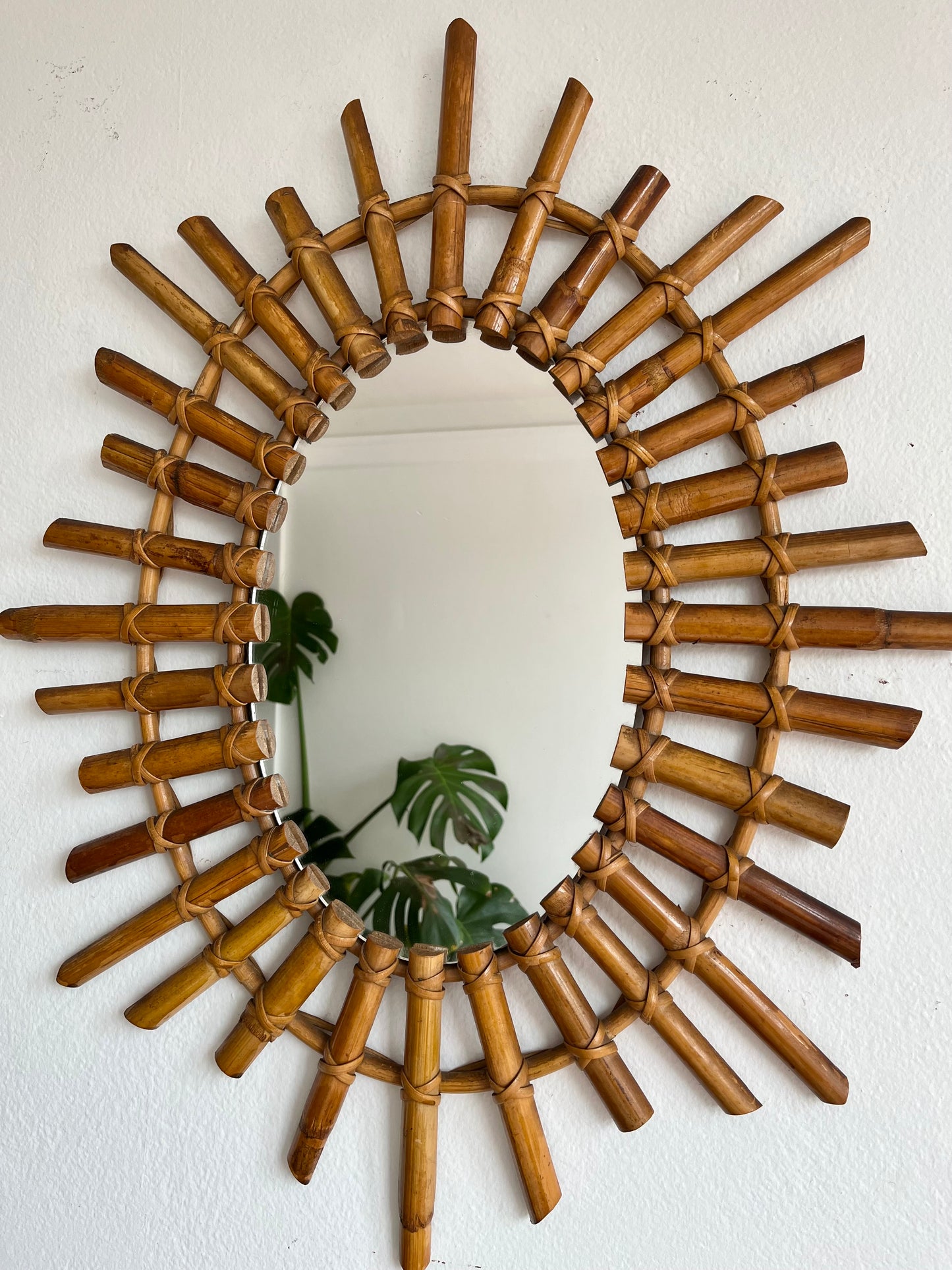 Vintage Italian Bamboo Mirror