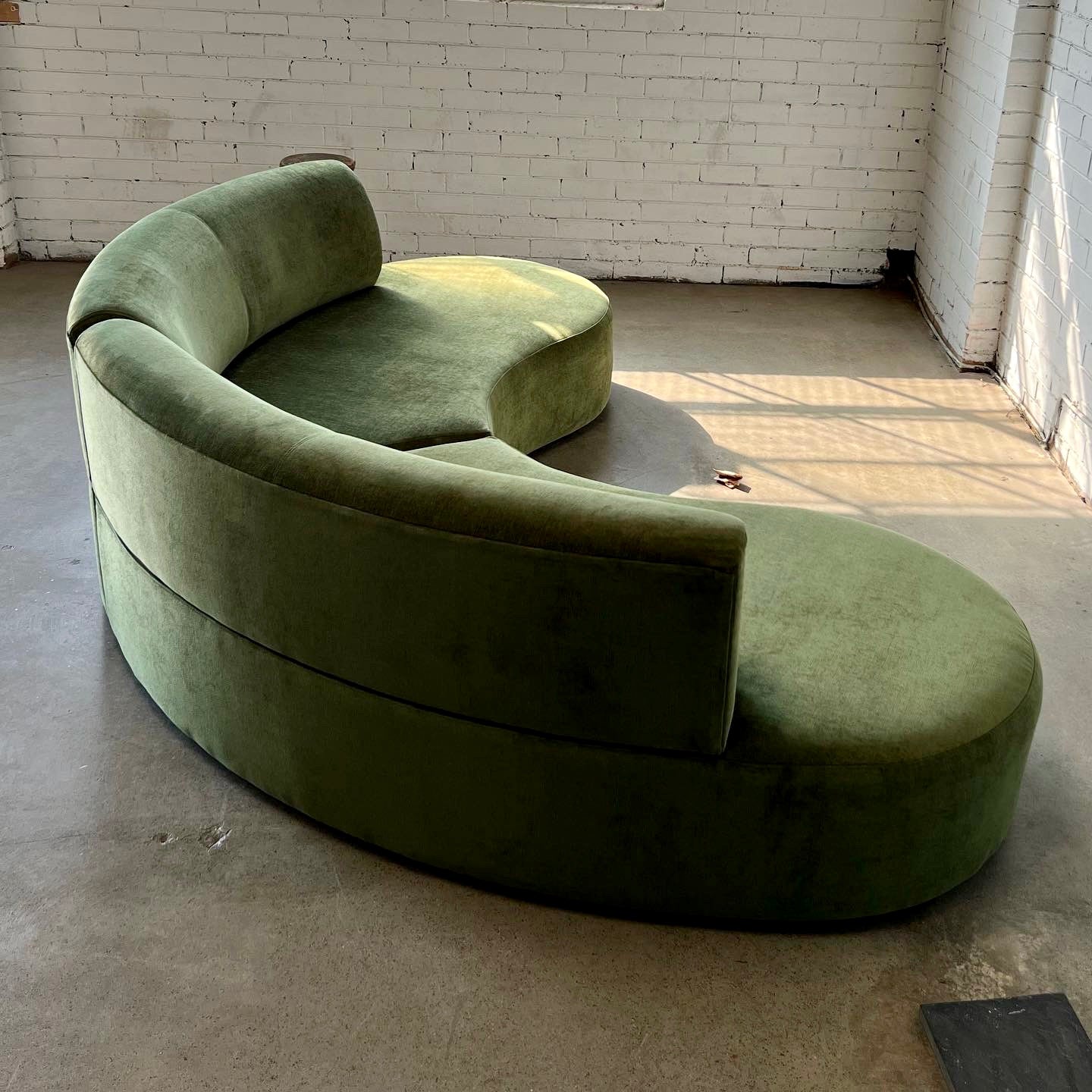 Bespoke Curved Sofa in Deep Botanical Green