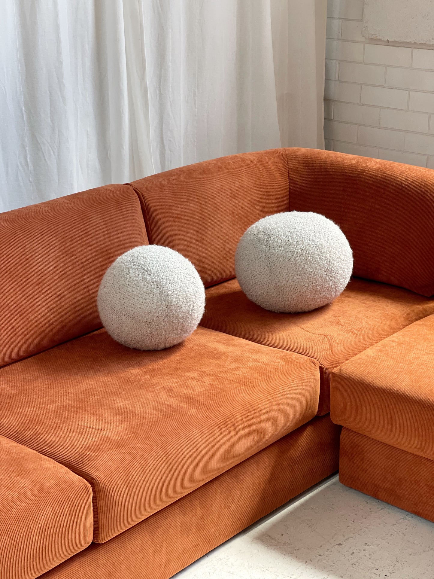 Rust Corduroy Vintage Modular Sofa