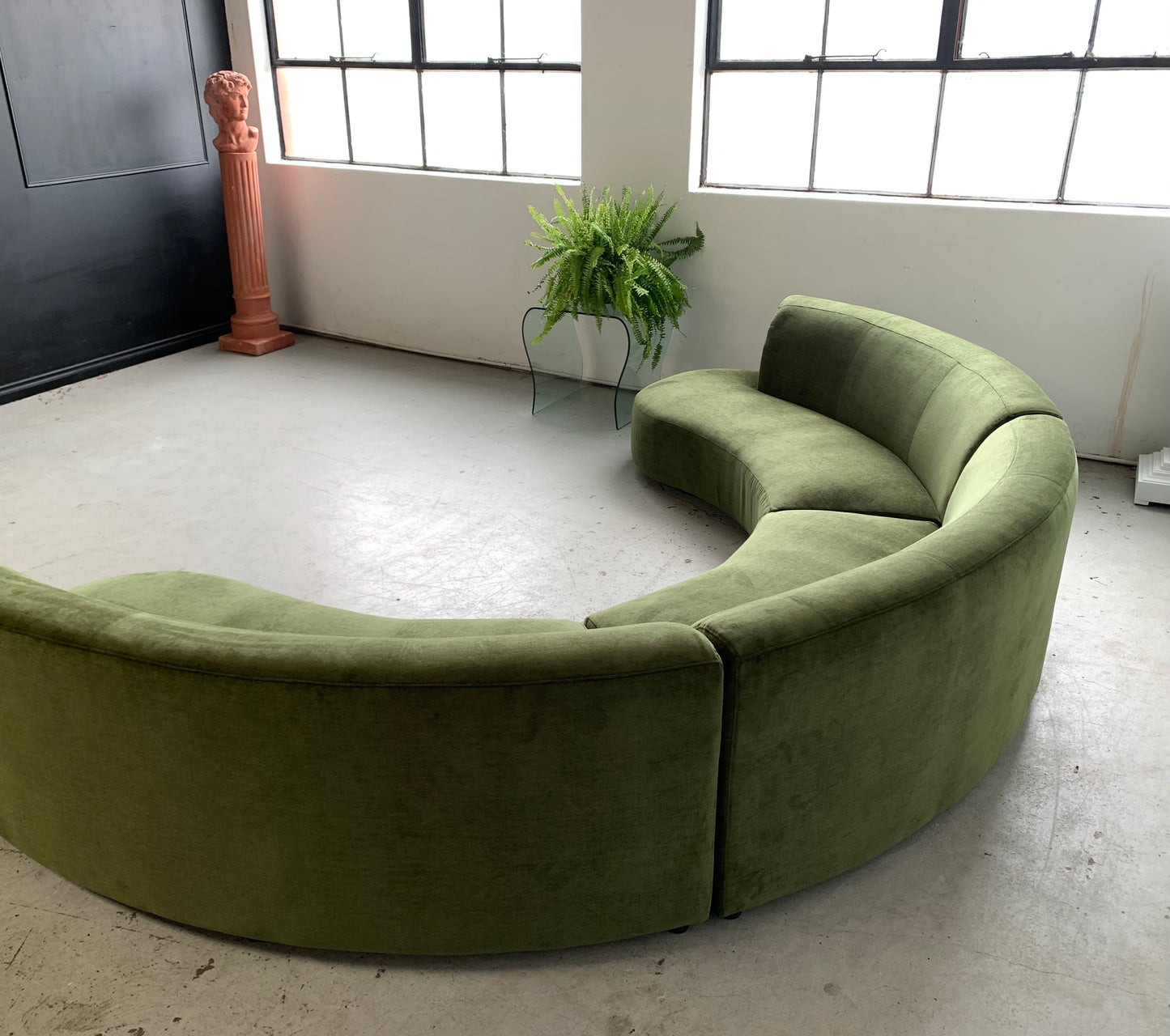 Bespoke Velvet Modular in Deep Botanical Green