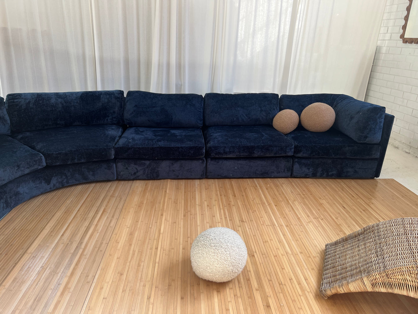 - Bespoke Curved Midnight Chenille Modular Sofa