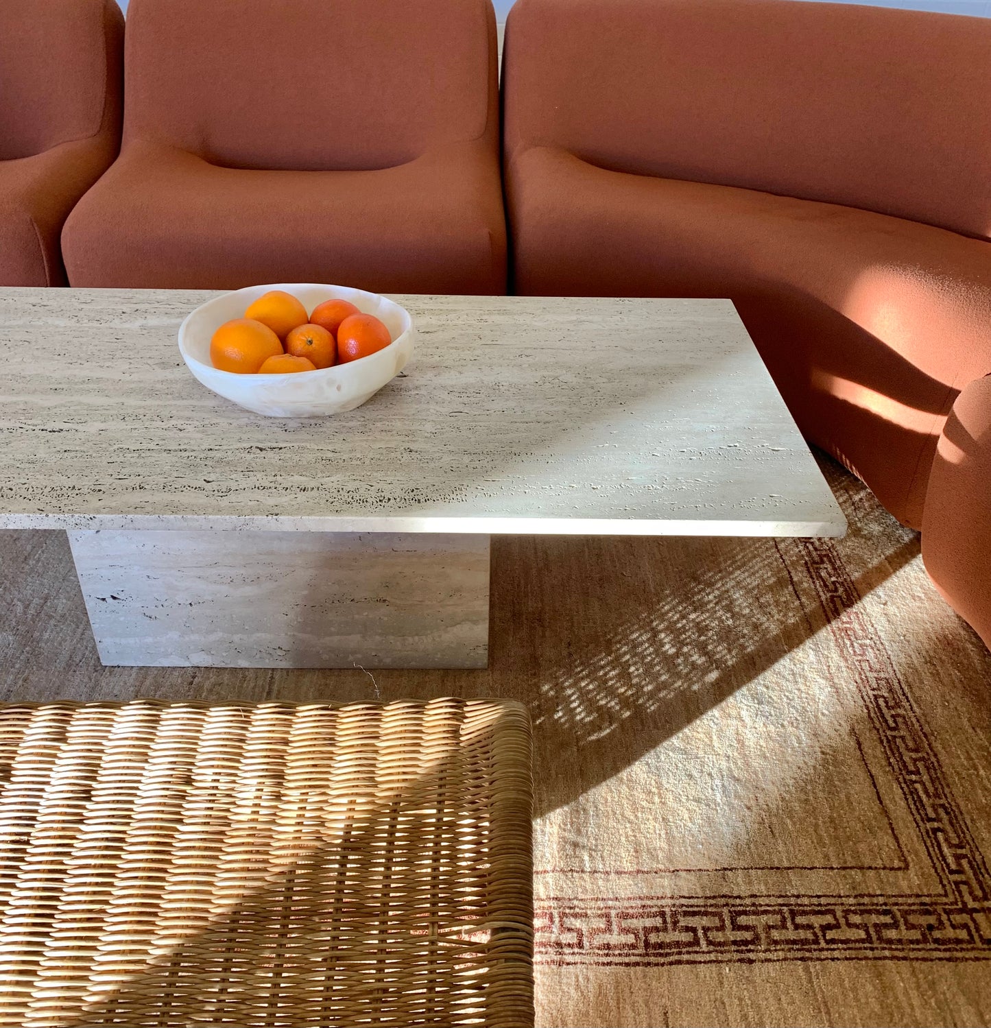 Unfilled Travertine Coffee Table