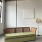 Refurbished Velvet & Rattan Sofa, Circa 1960-70