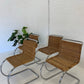 Vintage Cantilever Wicker and Chrome Dining Chairs