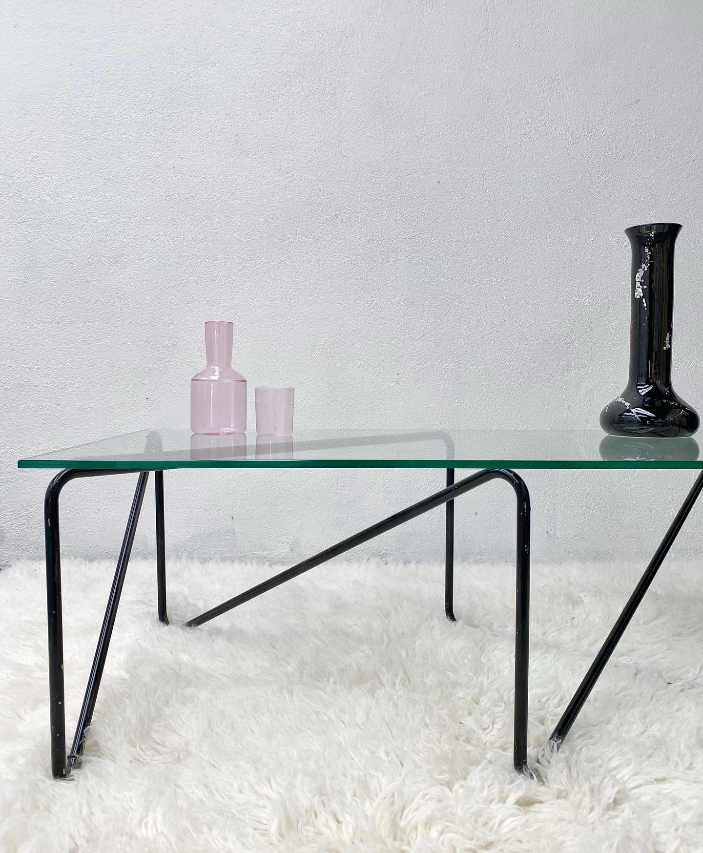 Geometric Glass Top Coffee Table
