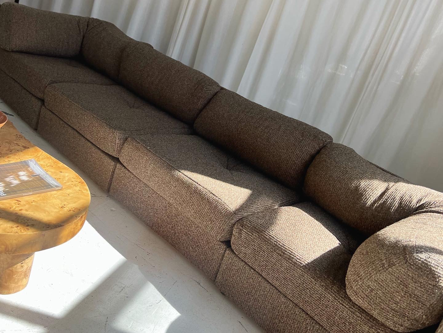 - Vintage Brown Tweed Playpen Modular Sofa