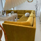 Large Yellow Velvet Vintage Modular Sofa
